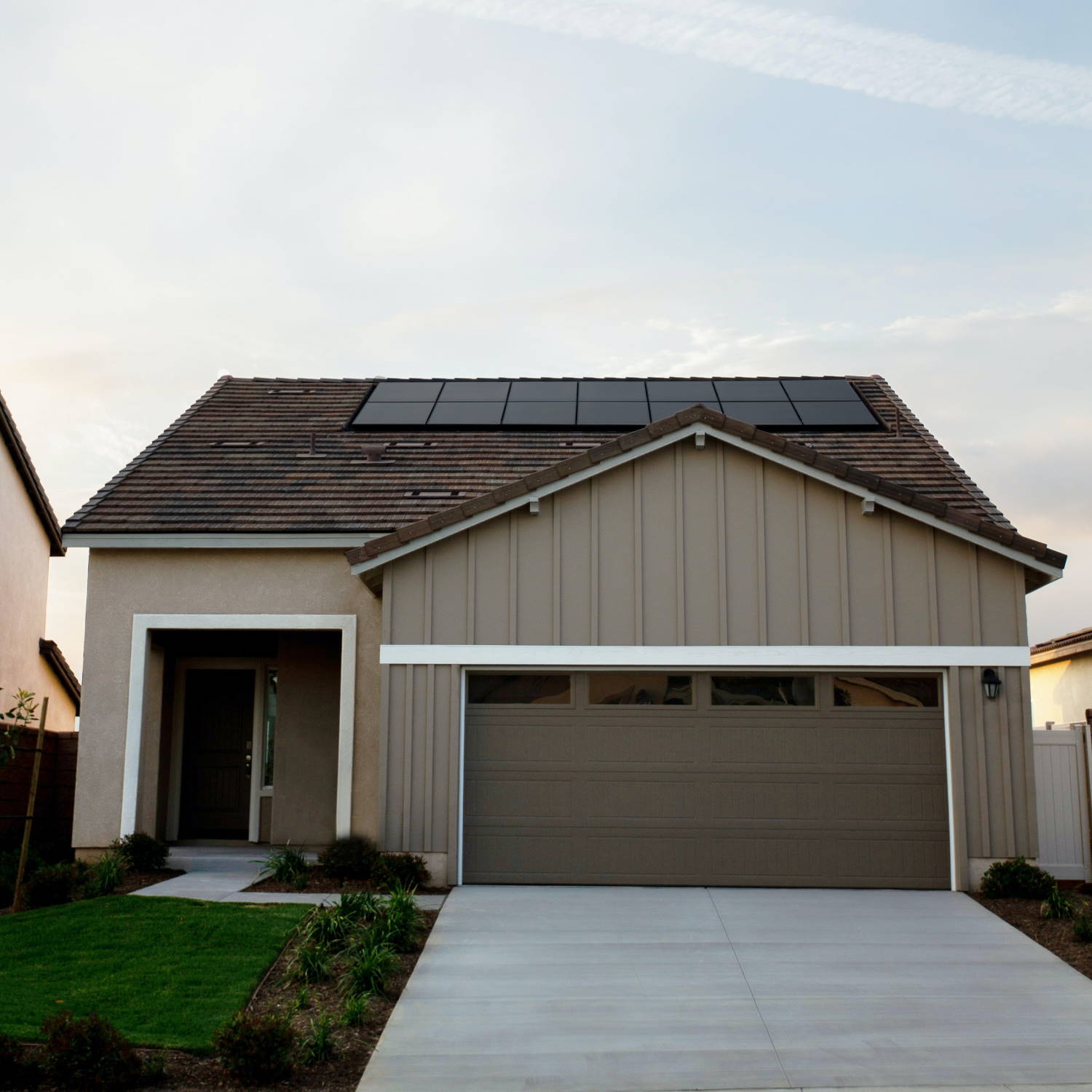 A house with solar panels